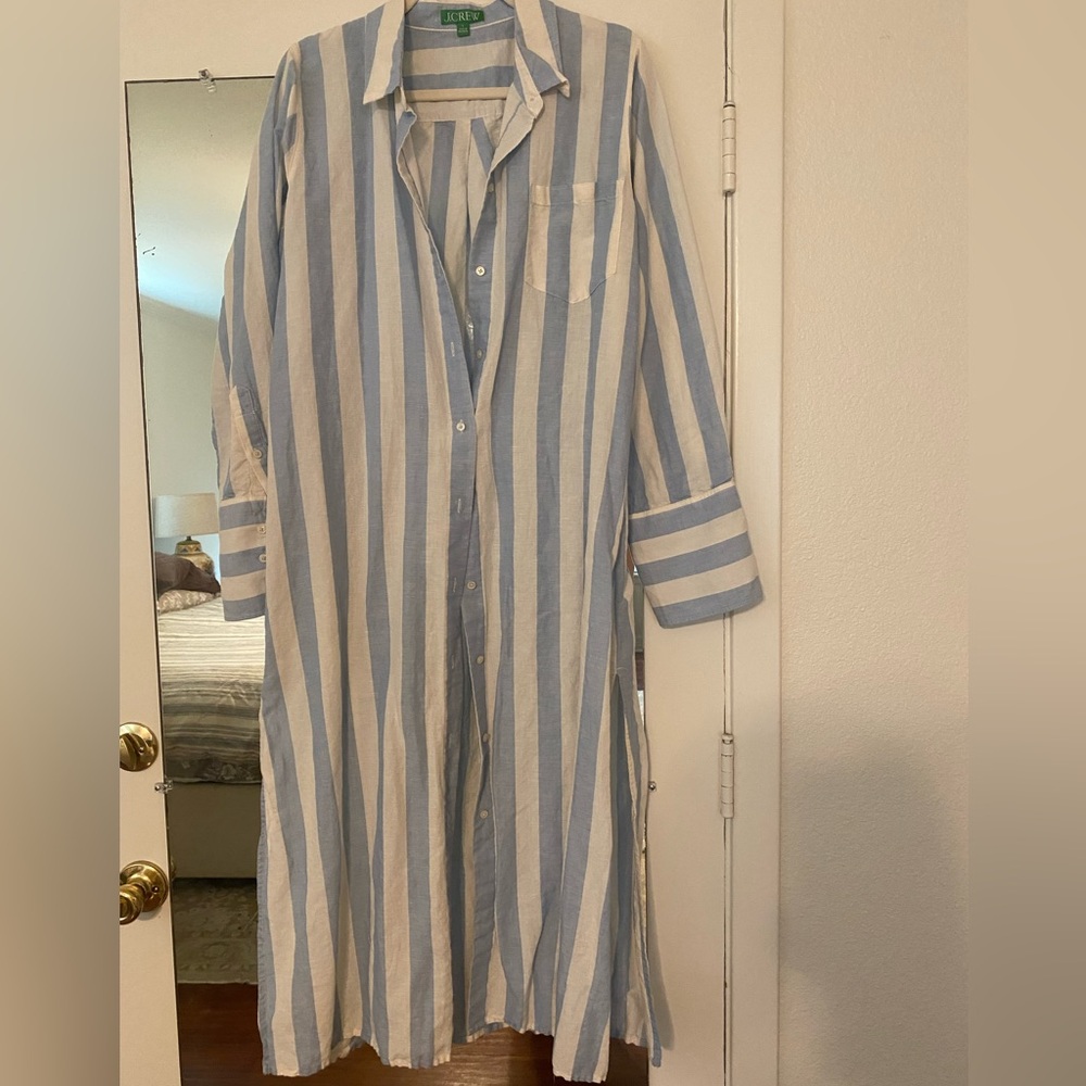 J Crew linen shirt dress